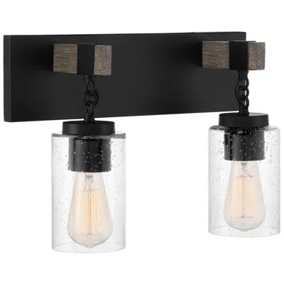 Designer's Fountain Fulton 15 1/2" Wide Matte Black 2-light Bath Light