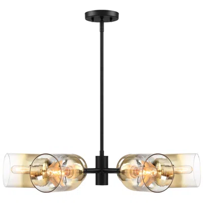 Designer's Fountain Gatsby 6-light Matte Black Mid-century Modern Geometric Chandelier