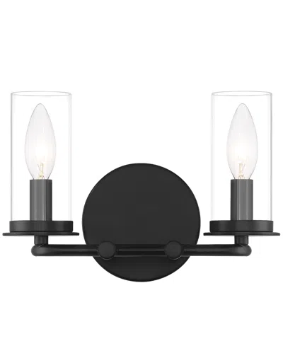 Designer's Fountain Hudson Heights 11" Metal 2 Light Vanity In Matte Black