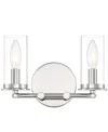 Designer's Fountain Hudson Heights 11" Metal 2 Light Vanity In Polished Nickel