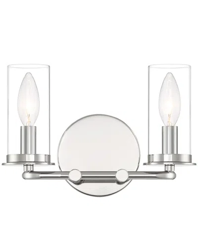 Designer's Fountain Hudson Heights 11" Metal 2 Light Vanity In Polished Nickel