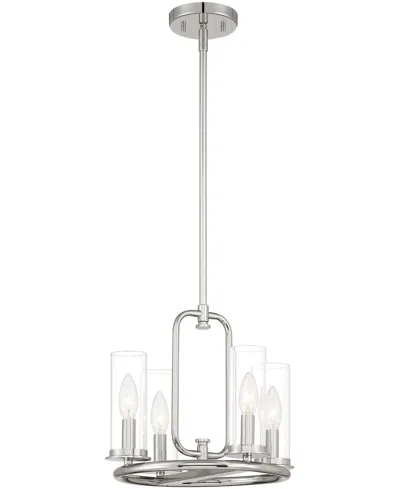 Designer's Fountain Hudson Heights 14" Metal 4 Light Convertible Pendant In Polished Nickel