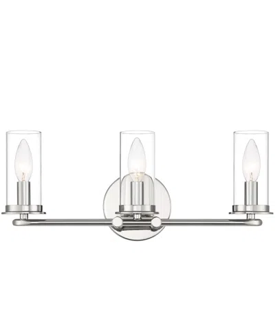 Designer's Fountain Hudson Heights 18" Metal 3 Light Vanity In Polished Nickel