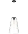 Designer's Fountain Ingo 12" Metal 1 Light Pendant In Matte Black