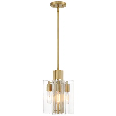 Designer's Fountain Latitude 9 1/2" Wide Brushed Gold 3-light Pendant