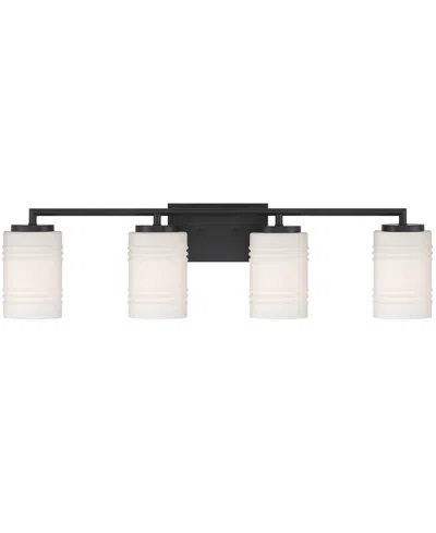 Designer's Fountain Leavenworth 33" Metal 4 Light Vanity In Matte Black