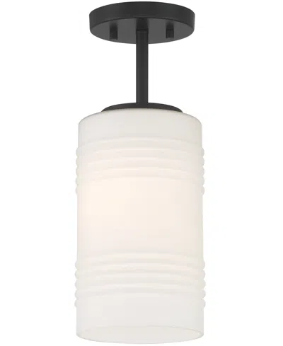 Designer's Fountain Leavenworth 6" Metal 1 Light Convertible Semi Flush In Matte Black