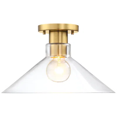 Designer's Fountain Leena 14 In. 1-light Brushed Gold Modern Semi Flush Mount In Multi