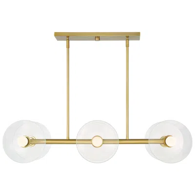 Designer's Fountain Litto 36" Wide Brushed Gold 6-light Linear Pendant