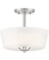 Designer's Fountain Bronson 12" Metal 2 Light Semi Flush In Brushed Nickel