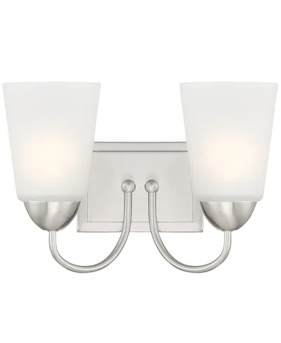 Designer's Fountain Malone 12.75" Metal 2 Light Vanity In Brushed Nickel