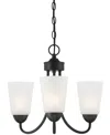 Designer's Fountain Malone 18" Metal 3 Light Chandelier In Matte Black