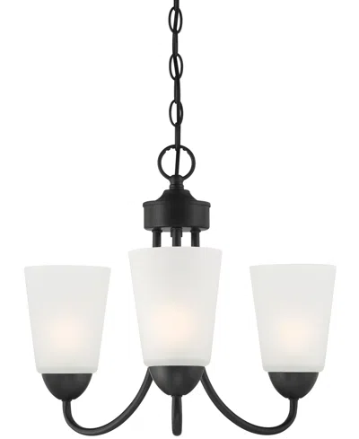 Designer's Fountain Malone 18" Metal 3 Light Chandelier In Matte Black