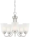 Designer's Fountain Malone 20" Metal 5 Light Chandelier In Brushed Nickel