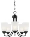 Designer's Fountain Malone 20" Metal 5 Light Chandelier In Matte Black