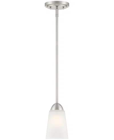Designer's Fountain Bronson 5.25" Metal 1 Light Pendant In Brushed Nickel