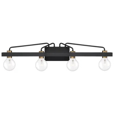 Designer's Fountain Ravella 33 1/4" Wide Black And Brass 4-light Modern Vanity Bath Light
