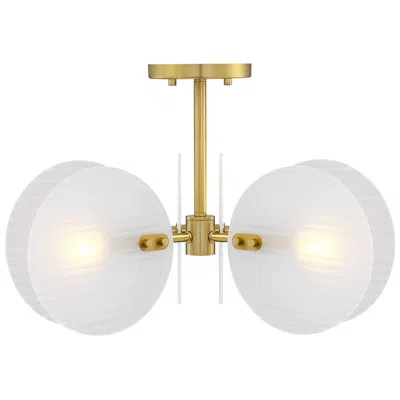 Designer's Fountain Sky Fall 20.75 In. 3-light Brushed Gold Contemporary Semi Flush Mount