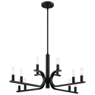 Designer's Fountain Skye 12-light Matte Black Minimalist Tiered Candle Chandelier