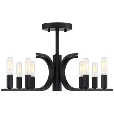 Designer's Fountain Skye 22.75 In. 8-light Matte Black Minimalist Semi Flush Mount