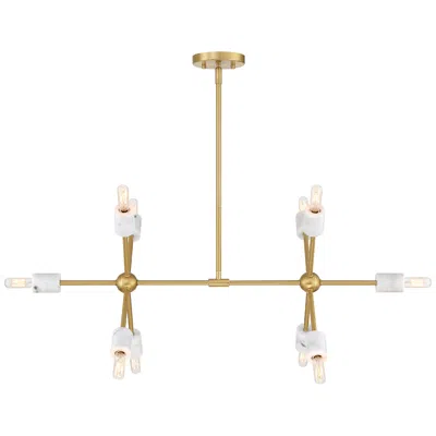 Designer's Fountain Star Dust 60 Watt 10-light Brushed Gold Mid-century Modern Island Light