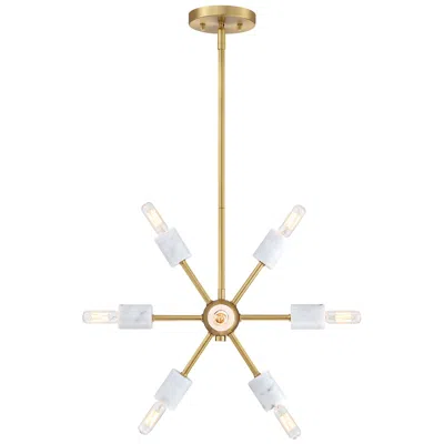 Designer's Fountain Star Dust 60 Watt 8-light Brushed Gold Mid-century Modern Pendant Light