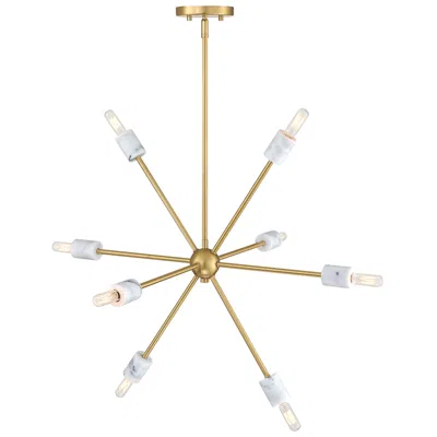 Designer's Fountain Star Dust 8-light Brushed Gold Mid-century Modern Sputnik Chandelier In Multi