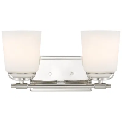 Designer's Fountain Stella 14.25 In. 2-light Polished Nickel Modern Vanity Light With Shade