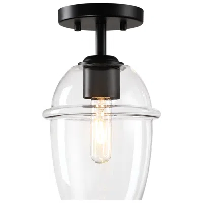 Designer's Fountain Summer Jazz 7 In. 1-light Matte Black Transitional Semi Flush Mount