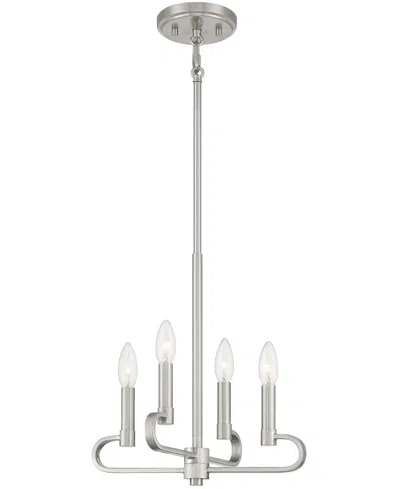 Designer's Fountain Summit 14" Metal 4 Light Convertible Chandelier In Brushed Nickel
