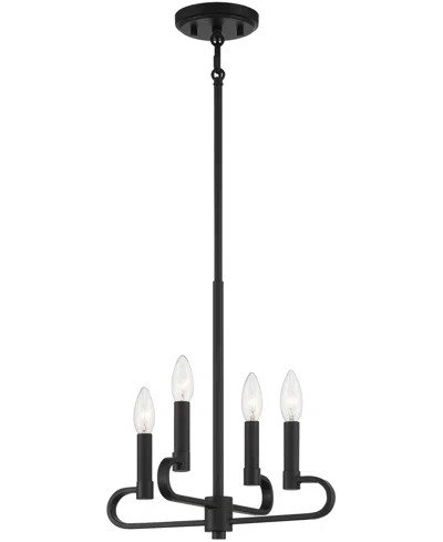 Designer's Fountain Summit 14" Metal 4 Light Convertible Chandelier In Matte Black