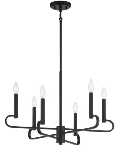 Designer's Fountain Summit 25.5" Metal 6 Light Chandelier In Matte Black