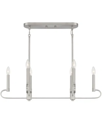Designer's Fountain Summit 32" Metal 6 Light Island In Brushed Nickel