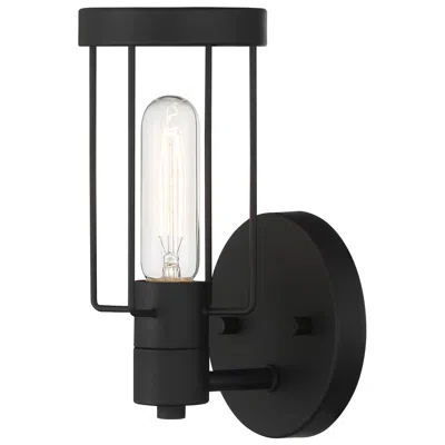 Designer's Fountain Tafo 9.5" High 1-light Matte Black Industrial Wall Sconce
