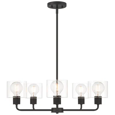 Designer's Fountain Vibrato 27" Wide Matte Black 5-light Chandelier