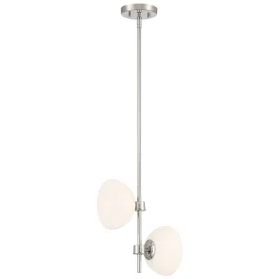 Designer's Fountain Zio 10.25" Wide  Polished Nickel 2 Light Pendant