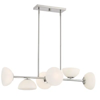 Designer's Fountain Zio 36" Wide Polished Nickel 6-light Island Chandelier
