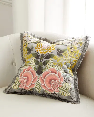 Designers Guild Brocart Decoratif Embroidered Cushion In Brown