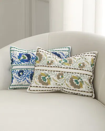 Designers Guild Enamel Flower Decorative Pillow, 12" X 16" In Purple