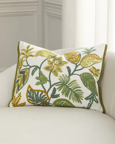 Designers Guild Foglia Embroidered Decorative Pillow, 18" X 24" In Green