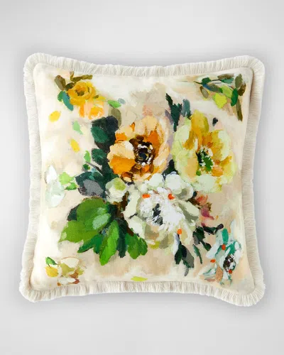 Designers Guild Giardino Di Rose Acacia Pillow, 20" Square In Chalk