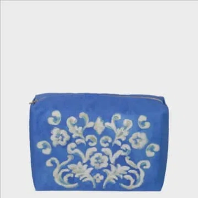 Designers Guild Isolotto Cobalt Small Wash Bag In Blue