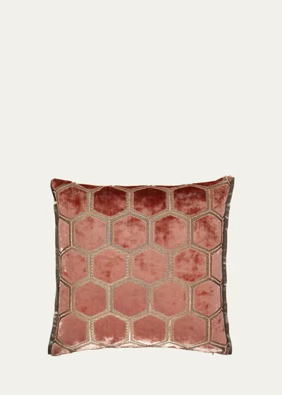 Designers Guild Manipur Azure Pillow In Coral