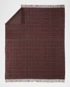 Designers Guild Pembroke Merino Wool Throw, 51" X 73" In Magenta