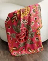 Designers Guild Rose De Damas Cerise Throw, 51" X 71" In Red