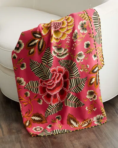Designers Guild Rose De Damas Cerise Throw, 51" X 71" In Red