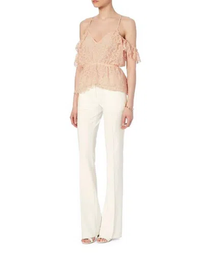 Designers Remix Avelaine Lace Top In Pink In Beige