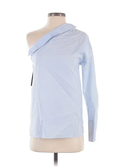 Pre-owned Designers Remix Charlotte Eskildsen Long Sleeve Top Blue One Shoulder Neckline Tops
