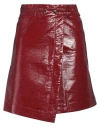Designers Remix Woman Mini Skirt Burgundy Size 8 Polyester, Polyurethane, Cotton, Viscose In Red