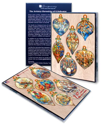 Designocracy 12 Days Of Christmas Wood Ornaments, Set 12 In Multi